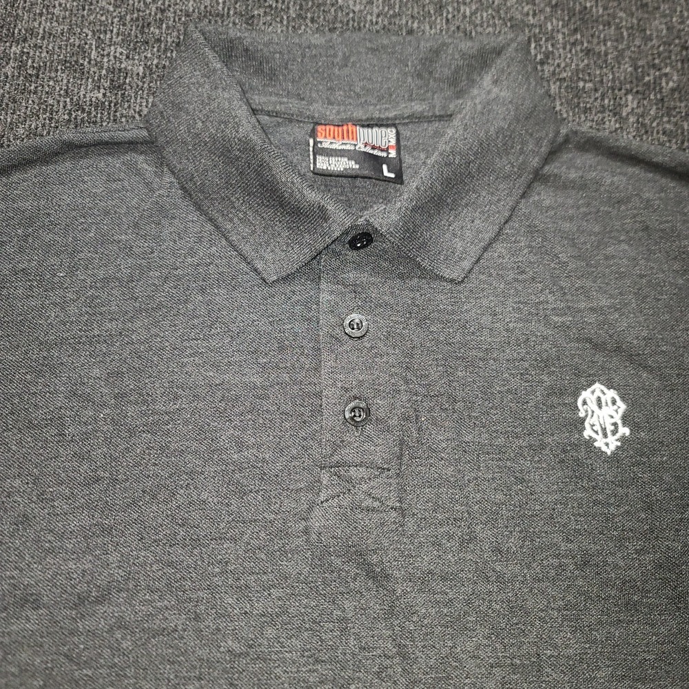 Southpole Men's Polo Shirt Gray Size L Embroidered SP Logo Short Sleeve‎ Casual